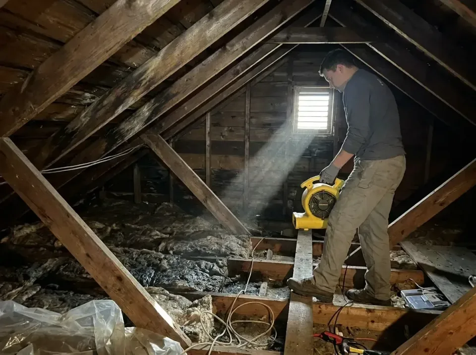 attic-water-damage-drying-proc-007 — frequently asked questions, Emergency Water Extraction & 24/7 Flood Response in Walkert…